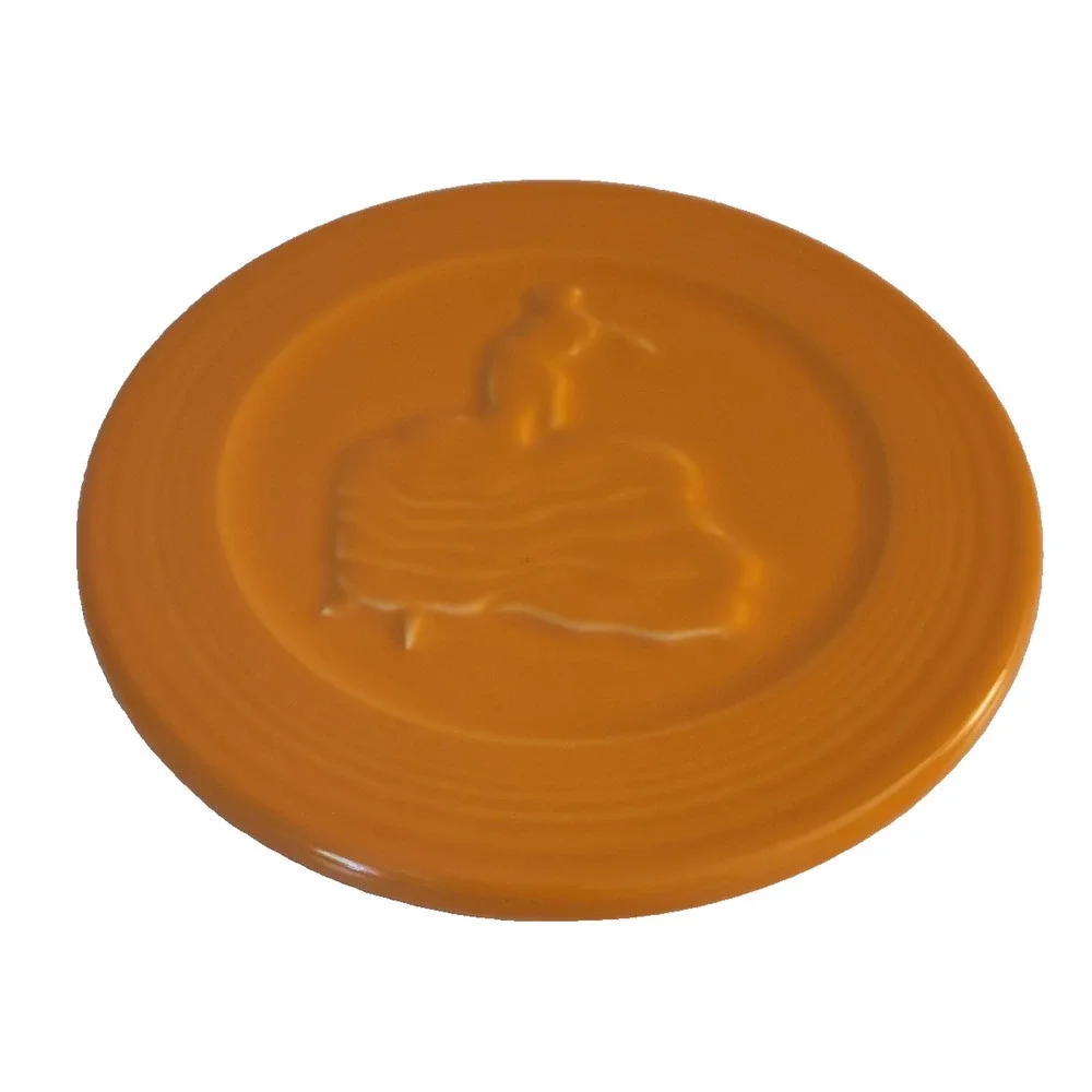 VTG Fiesta Tangerine Dancing Lady Trivet Fiestaware Homer Laughlin USA Lead Free